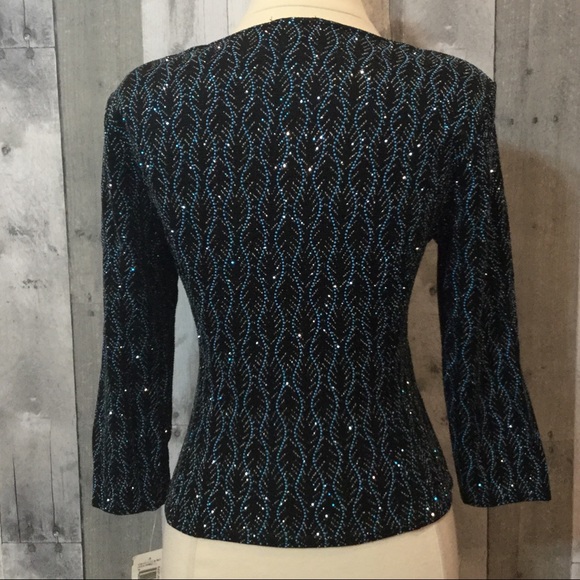 HELEN BLAKE Dressy Sparkle Top PETITE Small PS NWT - Picture 3 of 7